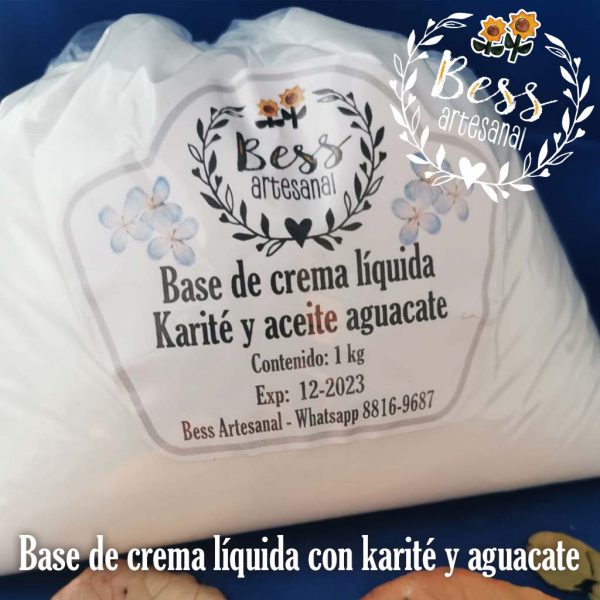 Bess Artesanal - Base de crema líquida con karité y aceite de aguacate