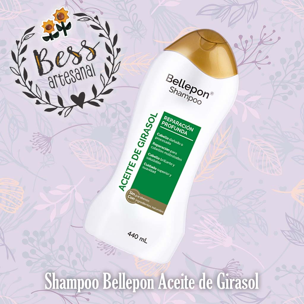 Bess Artesanal - Shampoo Bellepon Aceite Girasol Reparación Cabello Dañado
