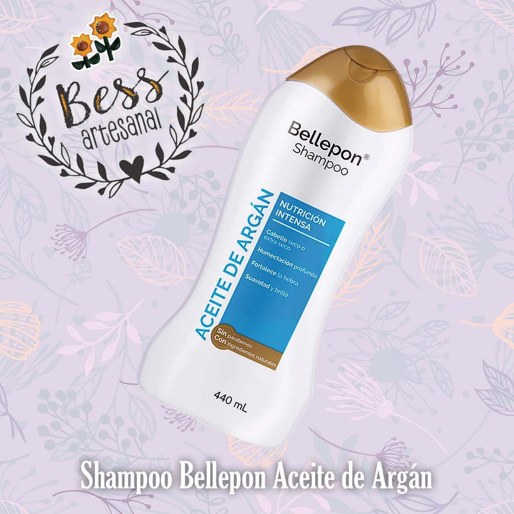 Bess Artesanal - Shampoo Bellepon Aceite de Argan Nutrición Intensa Cabello Seco